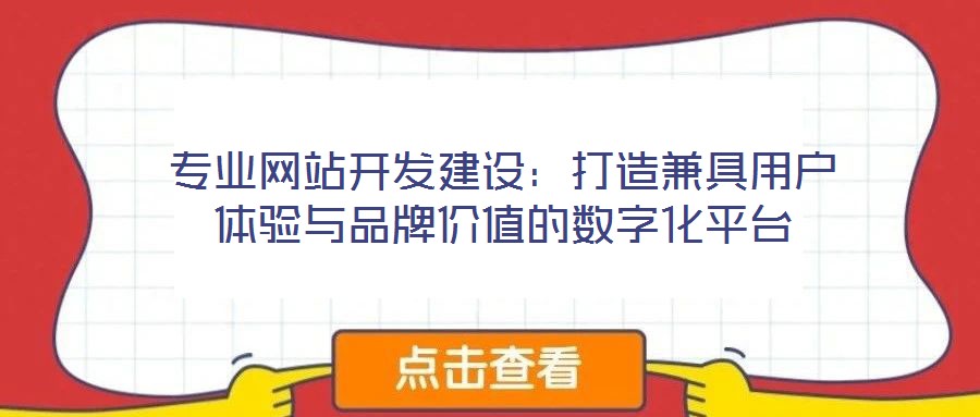 專(zhuān)業(yè)網(wǎng)站開(kāi)發(fā)建設(shè)：打造兼具用戶(hù)體驗(yàn)與品牌價(jià)值的數(shù)字化平臺(tái)