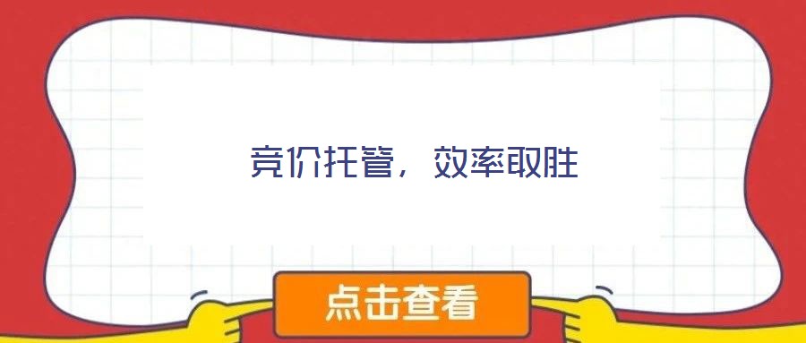 競價托管，效率取勝