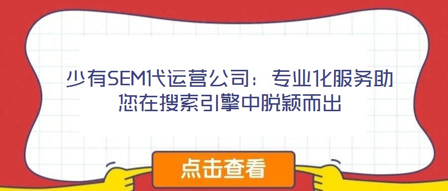 少有SEM代運營公司：專業(yè)化服務(wù)助您在搜索引擎中脫穎而出