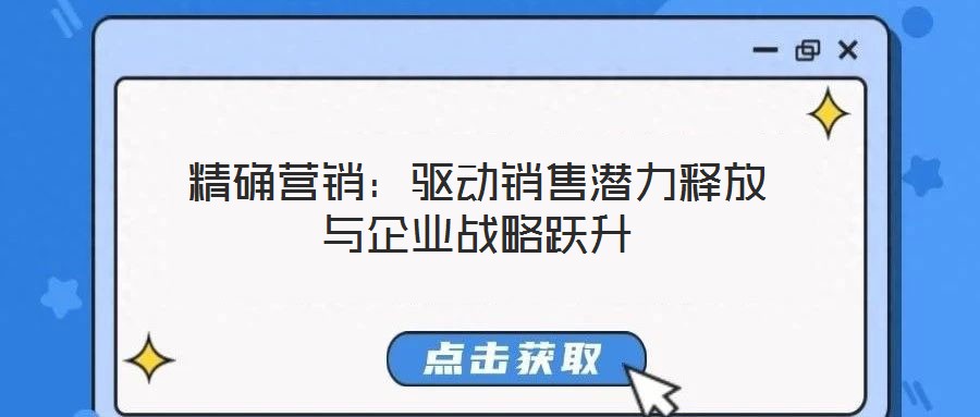 精確營銷：驅(qū)動(dòng)銷售潛力釋放與企業(yè)戰(zhàn)略躍升