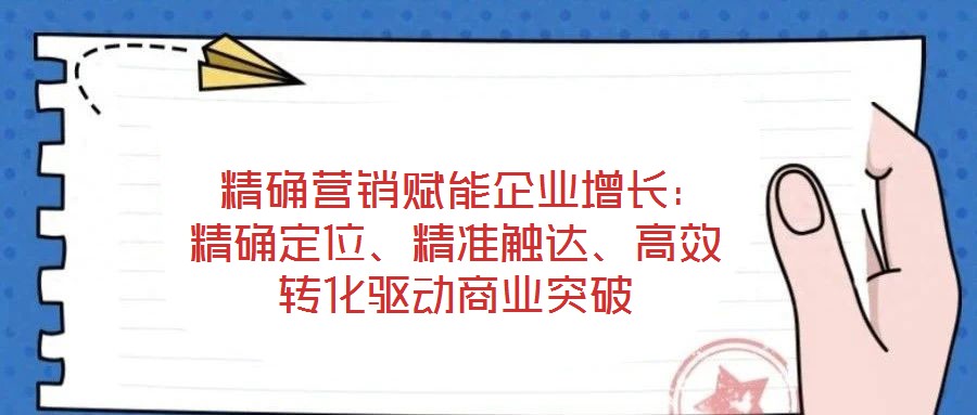  精確營銷賦能企業(yè)增長：精確定位、精準(zhǔn)觸達(dá)、高效轉(zhuǎn)化驅(qū)動(dòng)商業(yè)突破