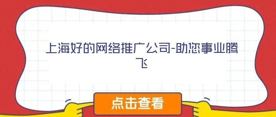 上海好的網(wǎng)絡(luò)推廣公司-助您事業(yè)騰飛