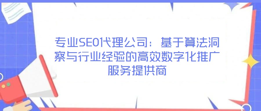 專業(yè)SEO代理公司：基于算法洞察與行業(yè)經(jīng)驗的高效數(shù)字化推廣服務提供商