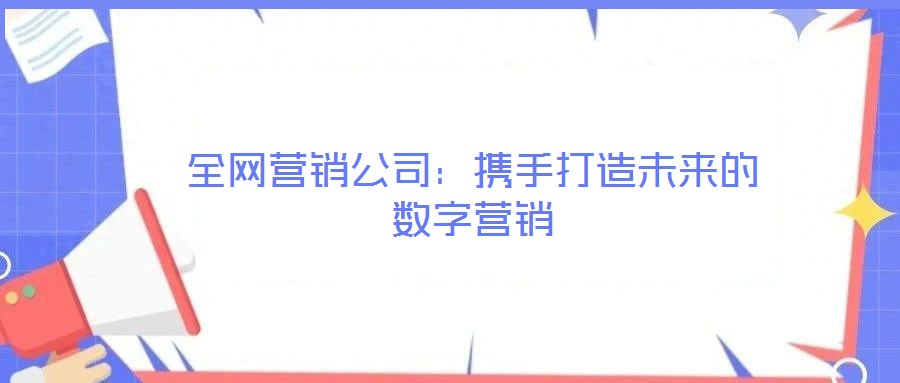 全網(wǎng)營銷公司：攜手打造未來的數(shù)字營銷