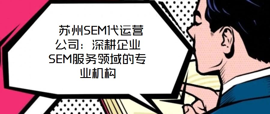  蘇州SEM代運營公司：深耕企業(yè)SEM服務(wù)領(lǐng)域的專業(yè)機(jī)構(gòu)