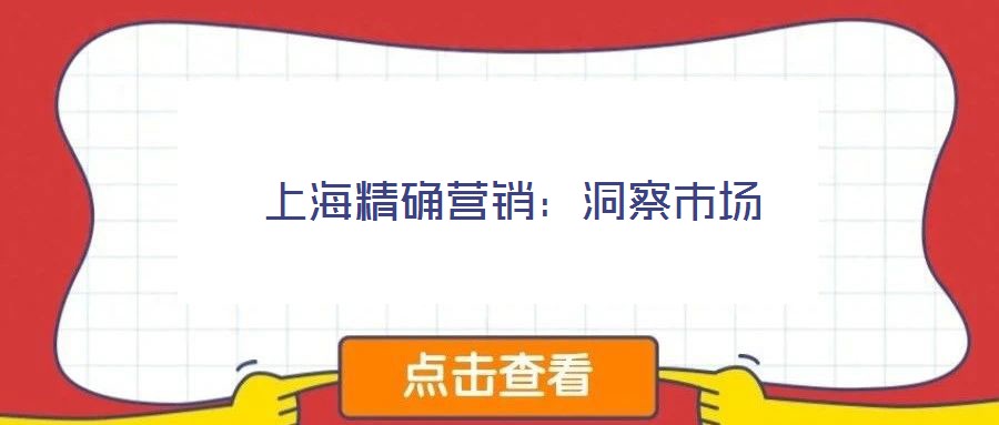 上海精確營(yíng)銷：洞察市場(chǎng)