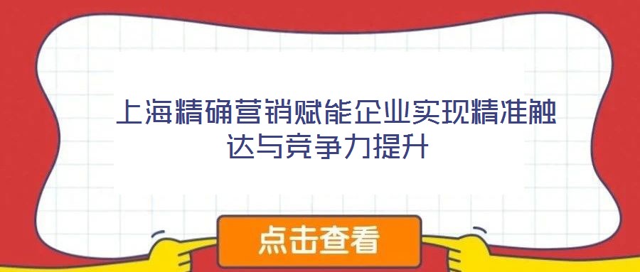  上海精確營銷賦能企業(yè)實現精準觸達與競爭力提升