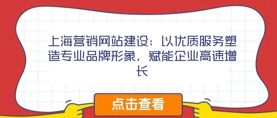 上海營(yíng)銷網(wǎng)站建設(shè)：以優(yōu)質(zhì)服務(wù)塑造專業(yè)品牌形象，賦能企業(yè)高速增長(zhǎng)